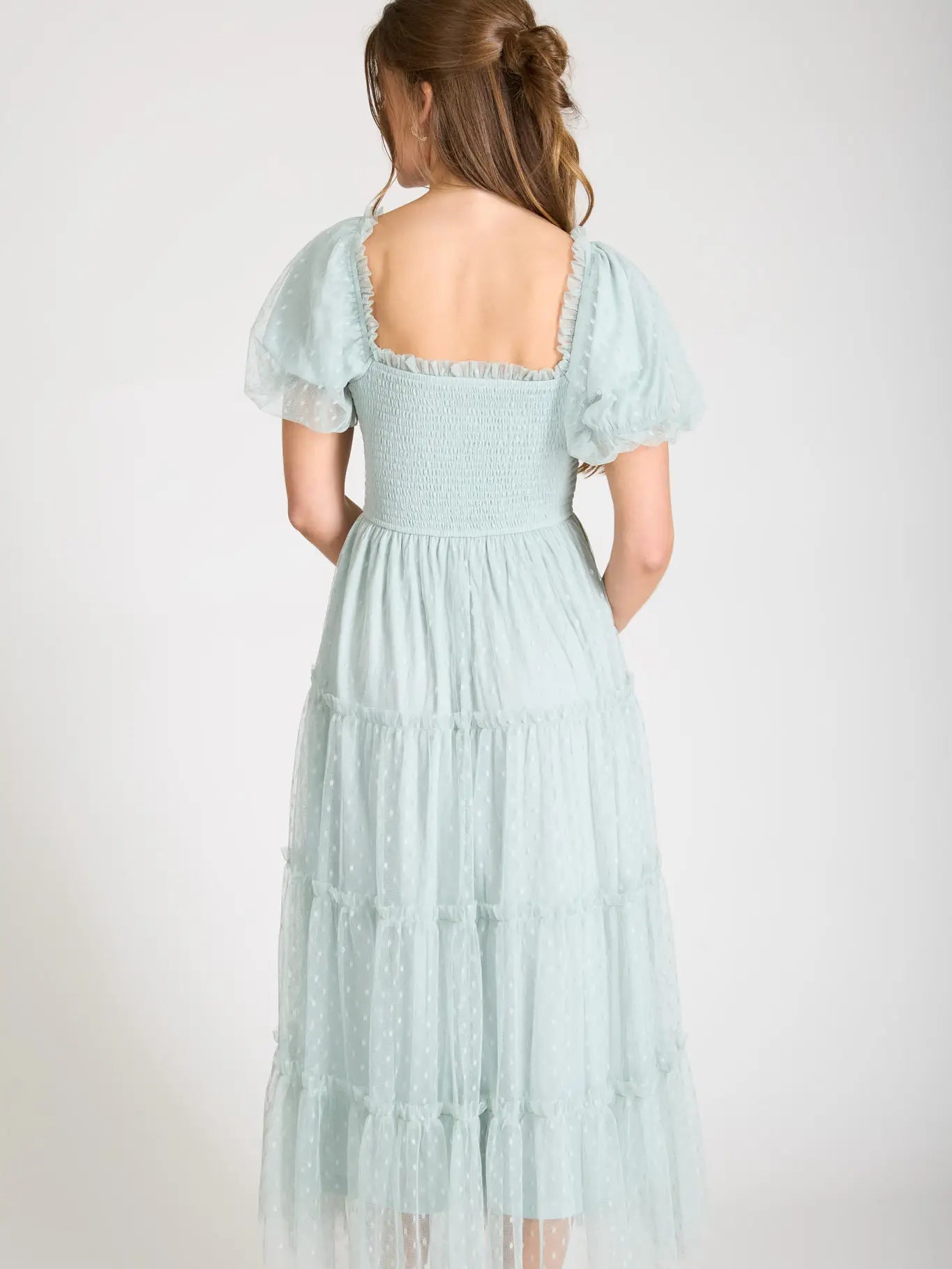 Sage Dream Tulle Maxi Dress