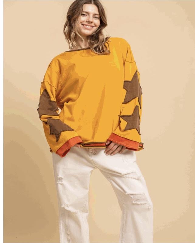 MUSTARD TOP WITH STARS