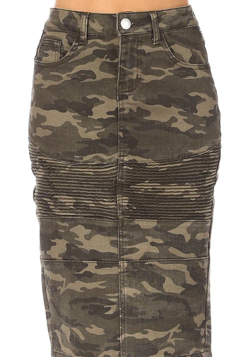 DENIM SKIRT: CAMOUFLAGE
