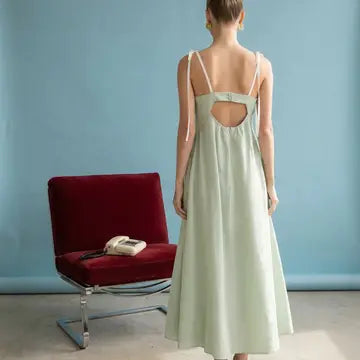 Sage Striped Bubble Maxi