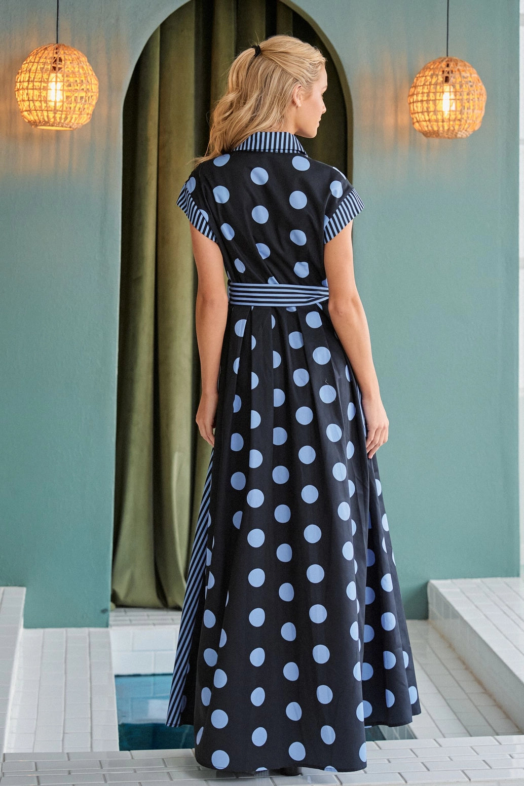 Linda's Dot Stripe Shirt Dress