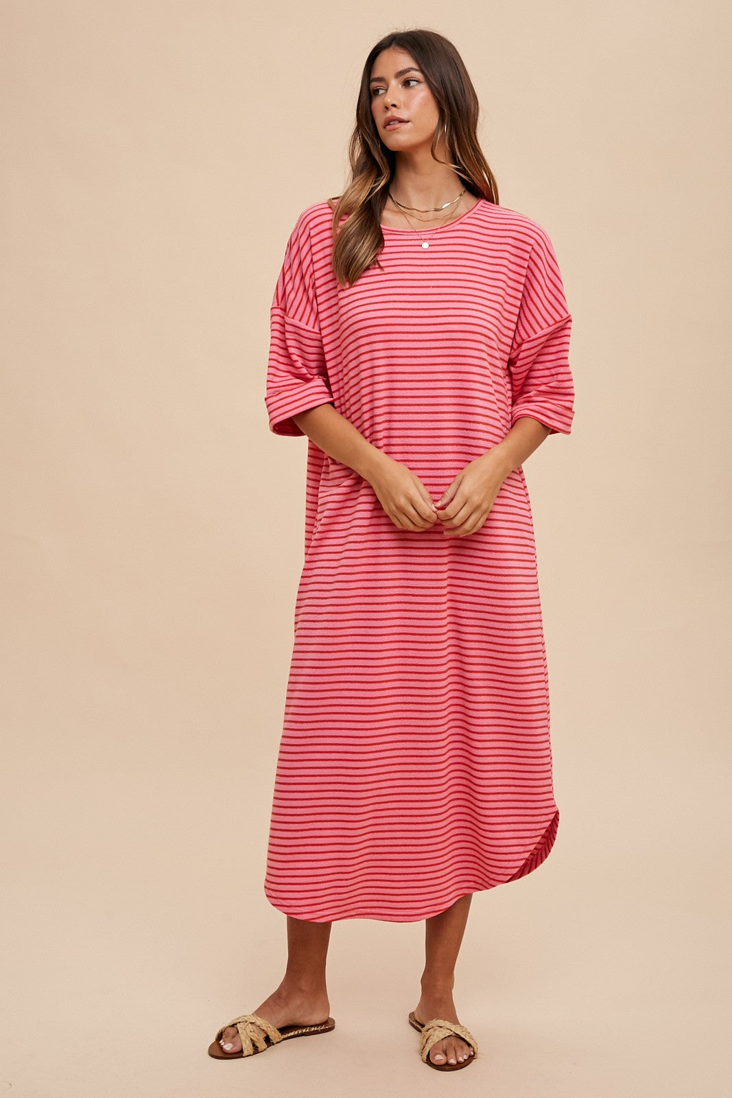 Striped Terry Maxi Dress