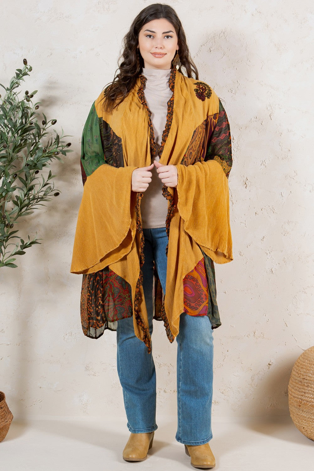 Rustic Bohemian Patchwork Shrug New