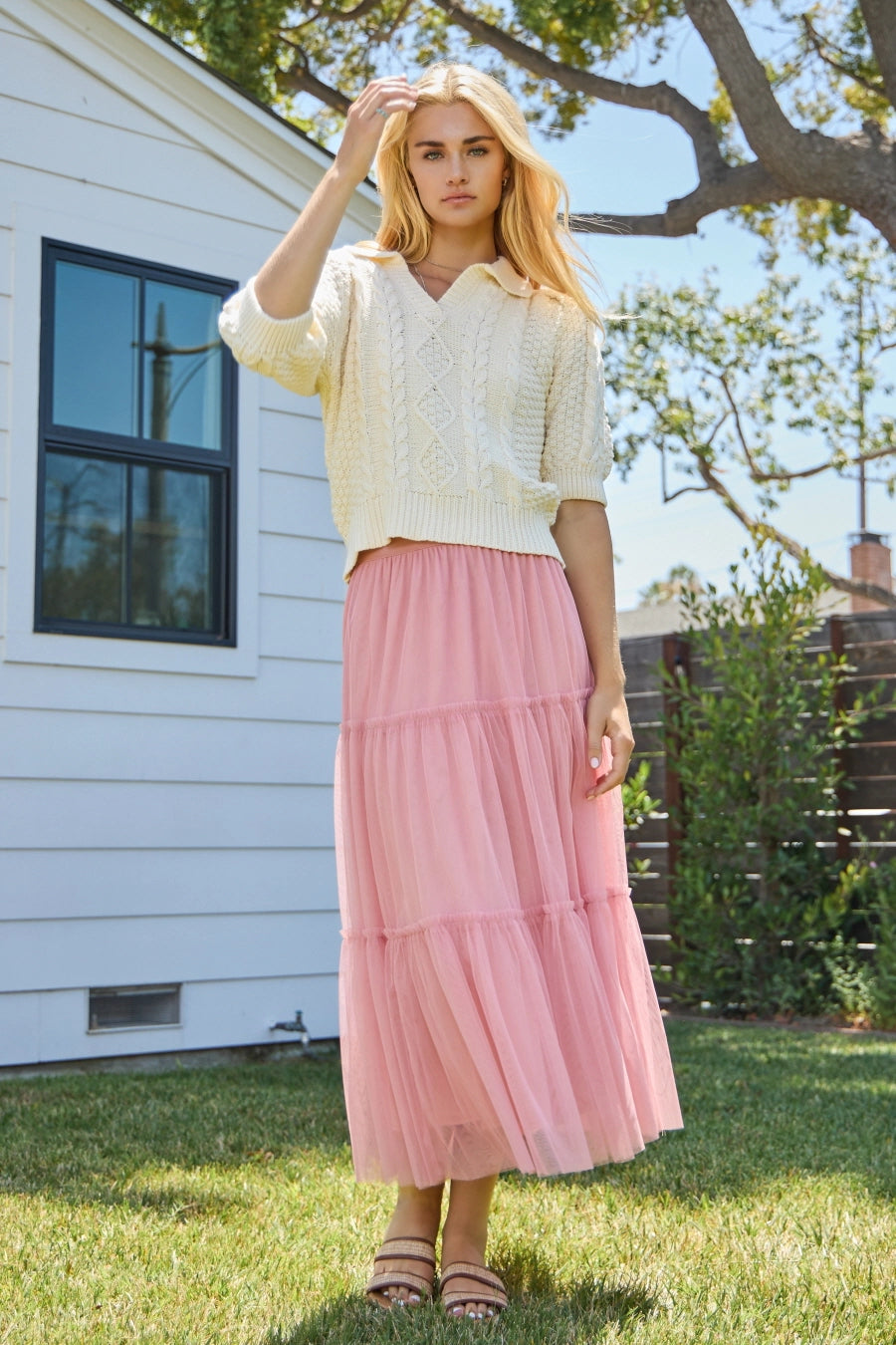 Ashley's Tired Mesh Maxi Skirt