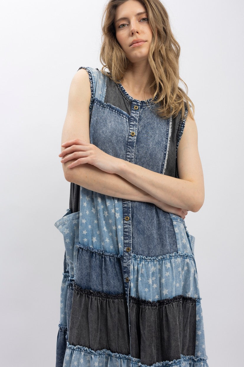 Star Print Mix Dress