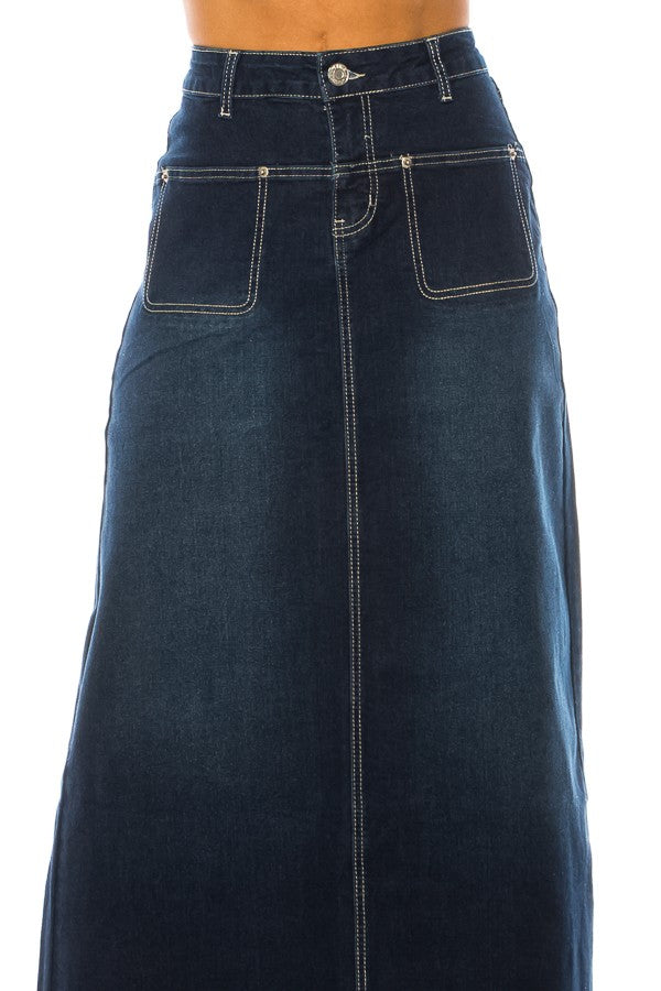 MAXI> FRAY HEM> A-LINE> LONG
