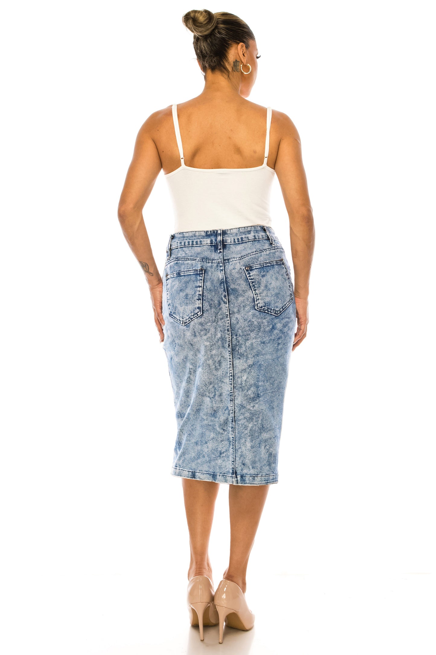 DENIM > PLUS SIZE> DARK SNOW> MIDI
