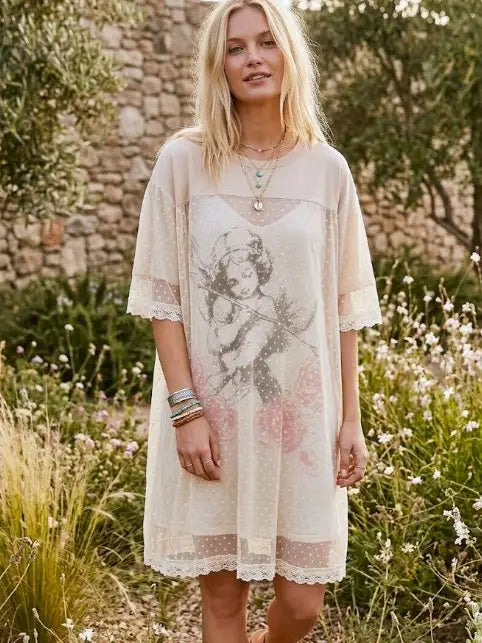 Angel Terry&Dotted Midi Dress