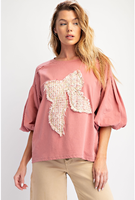 ROSE PINK BOW TOP
