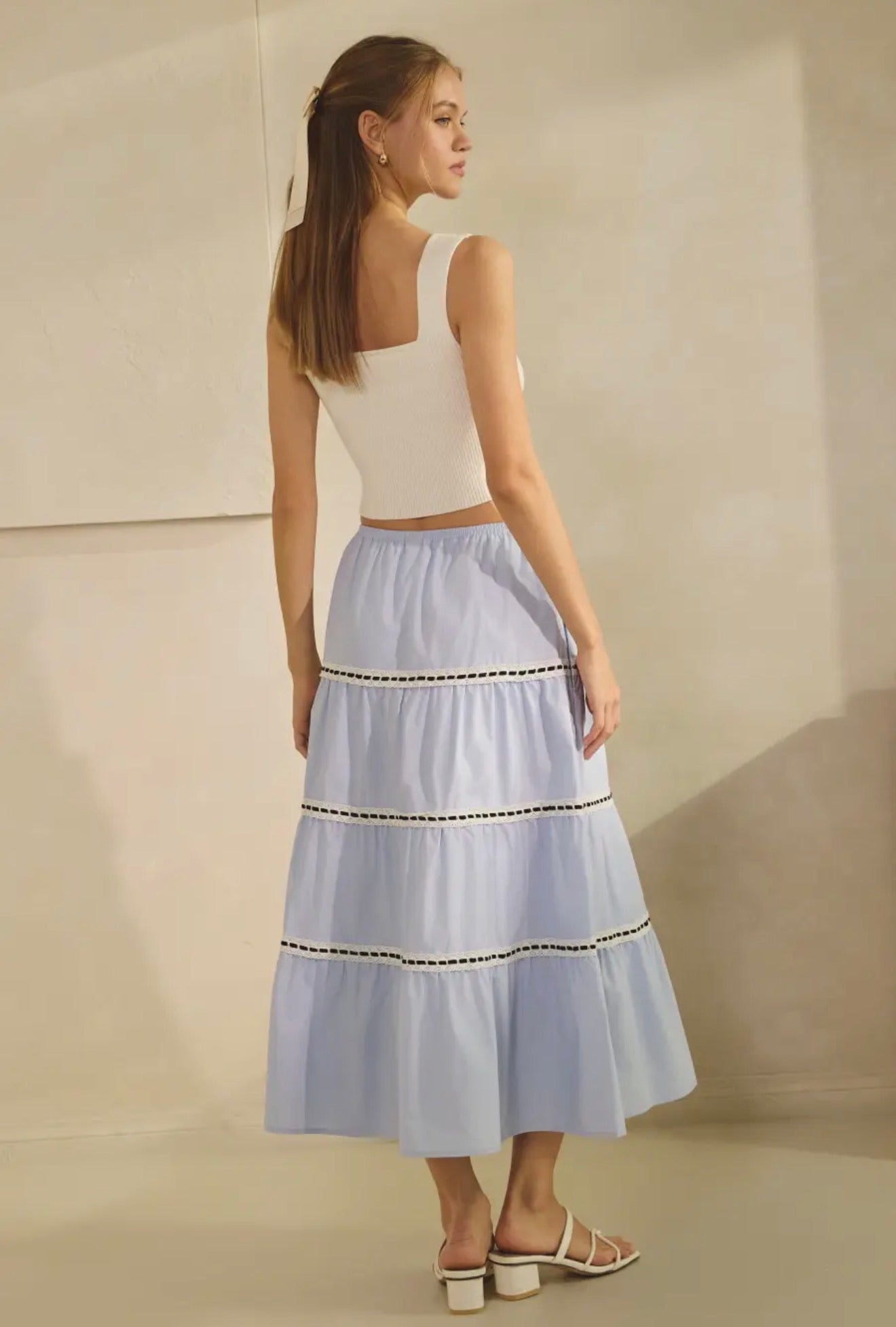Blue skies stroll skirt