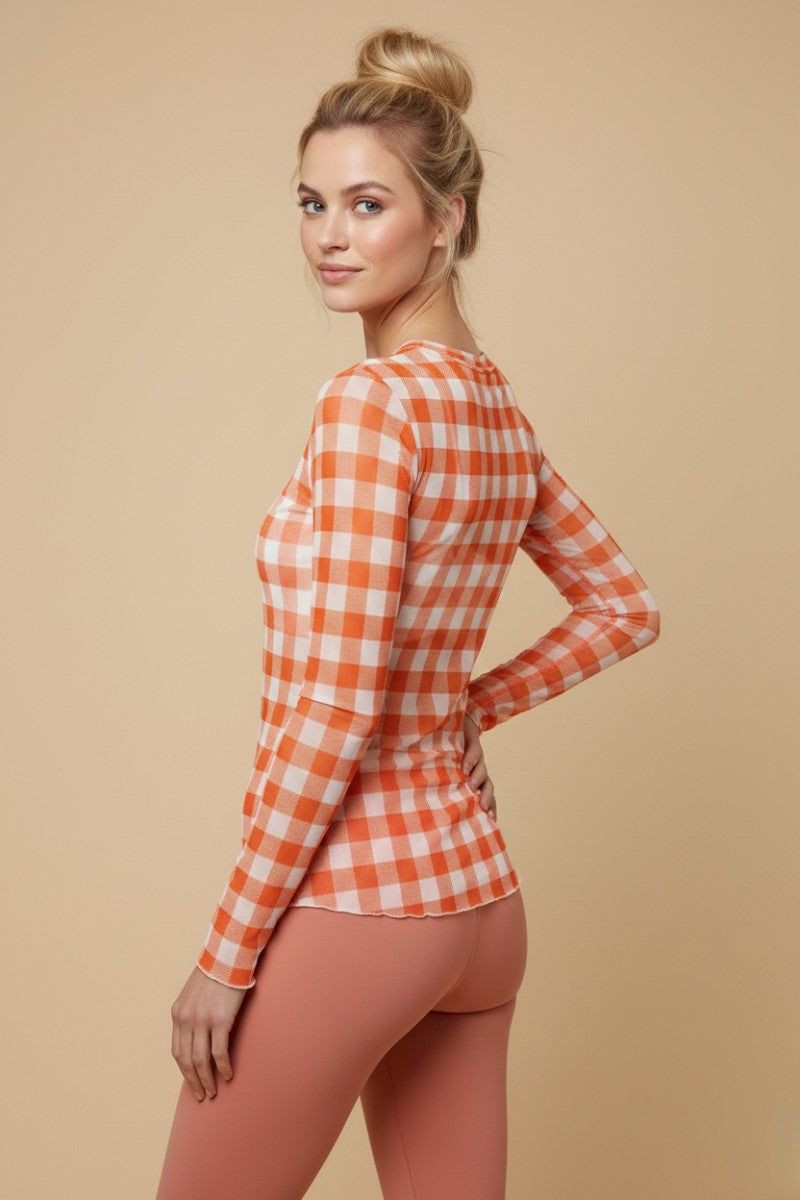 ORANGE CHECKERED MESH