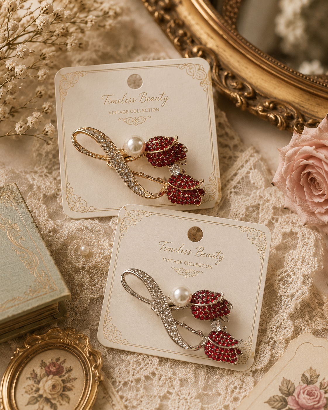 Rosy Keepsake Brooch