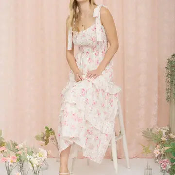 Floral Pink Smocked Sundress