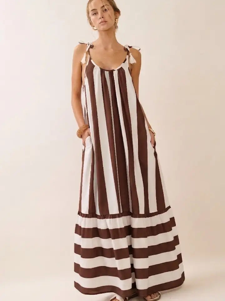 Tarrah’s vertical stripe midi dress