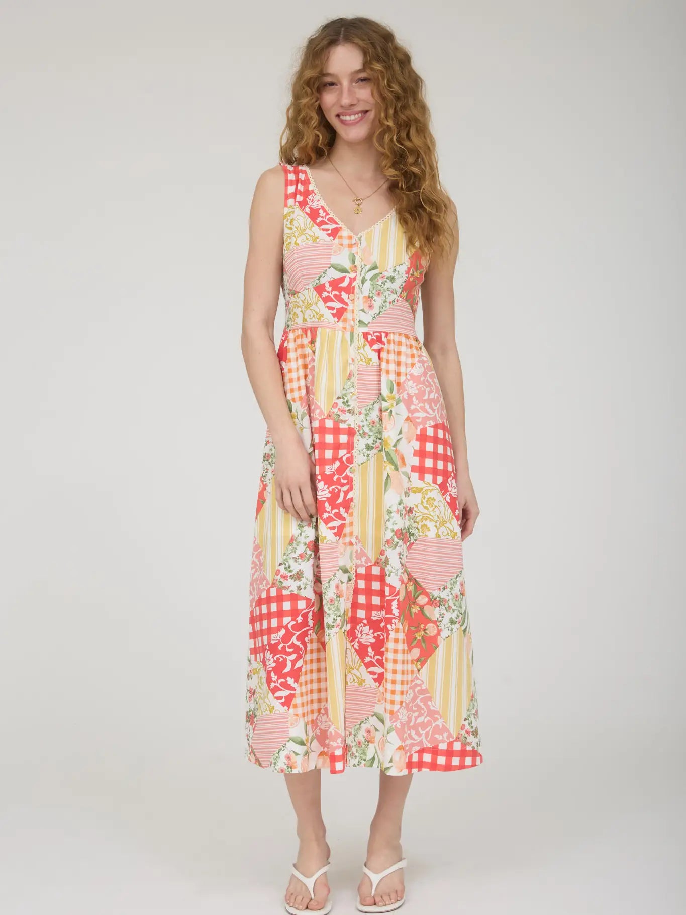 Garden Quilt Midi Dress