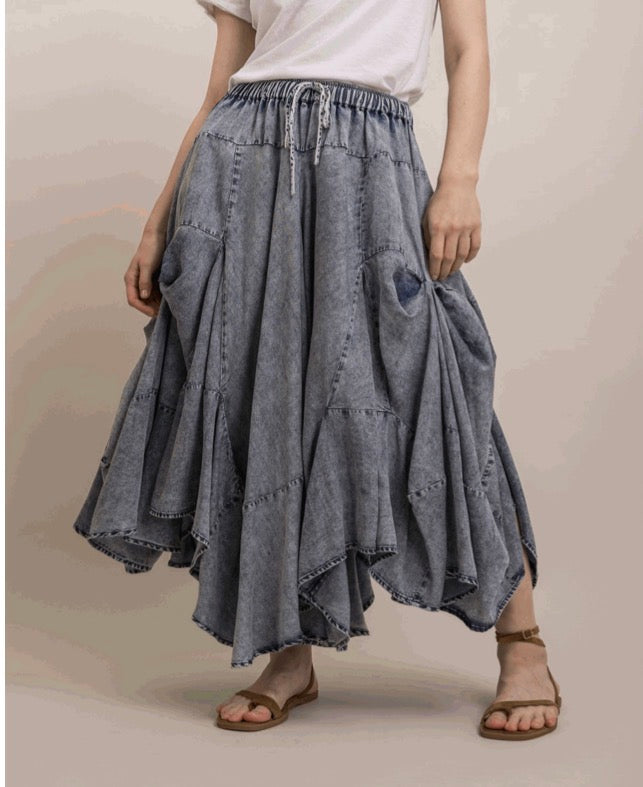 Ashlyn denim swing skirt