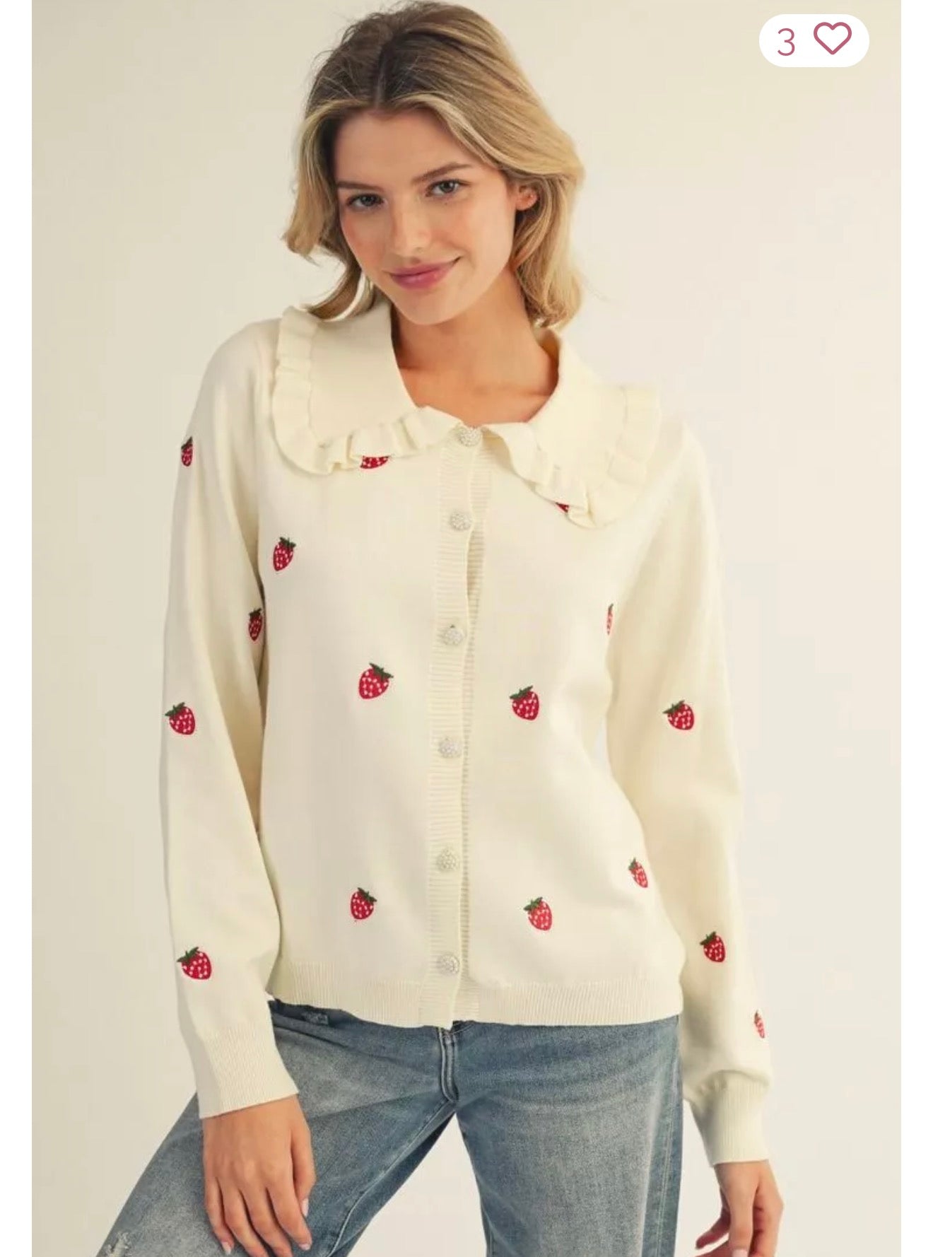 Strawberry Peter Pan top
