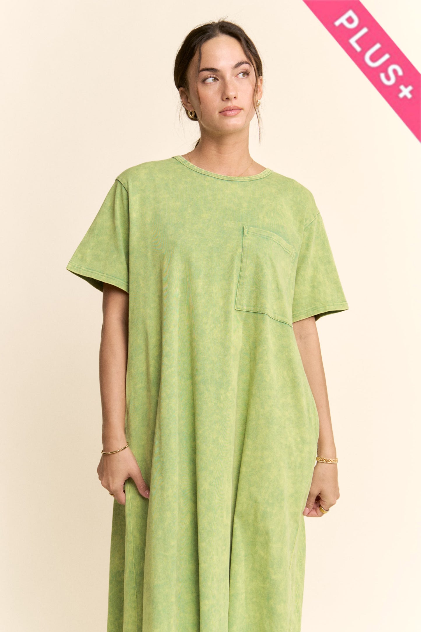 BOUGIE TSHIRT PLUS SIZE DRESS GREEN