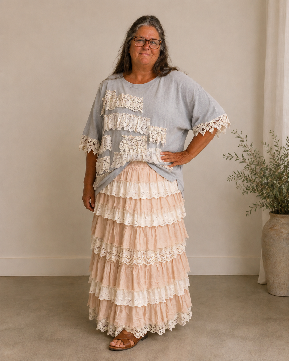 TIERED RUFFLE SKIRT