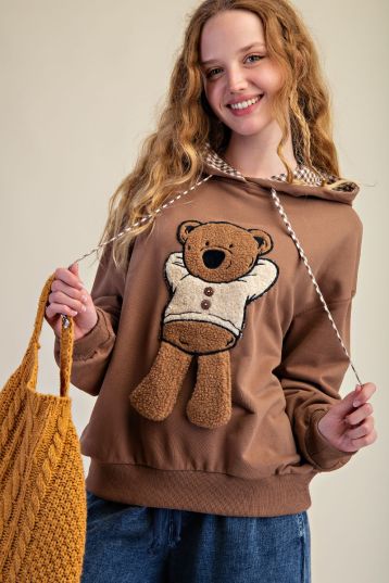 Teddy Sweetheart Hoodie mocha