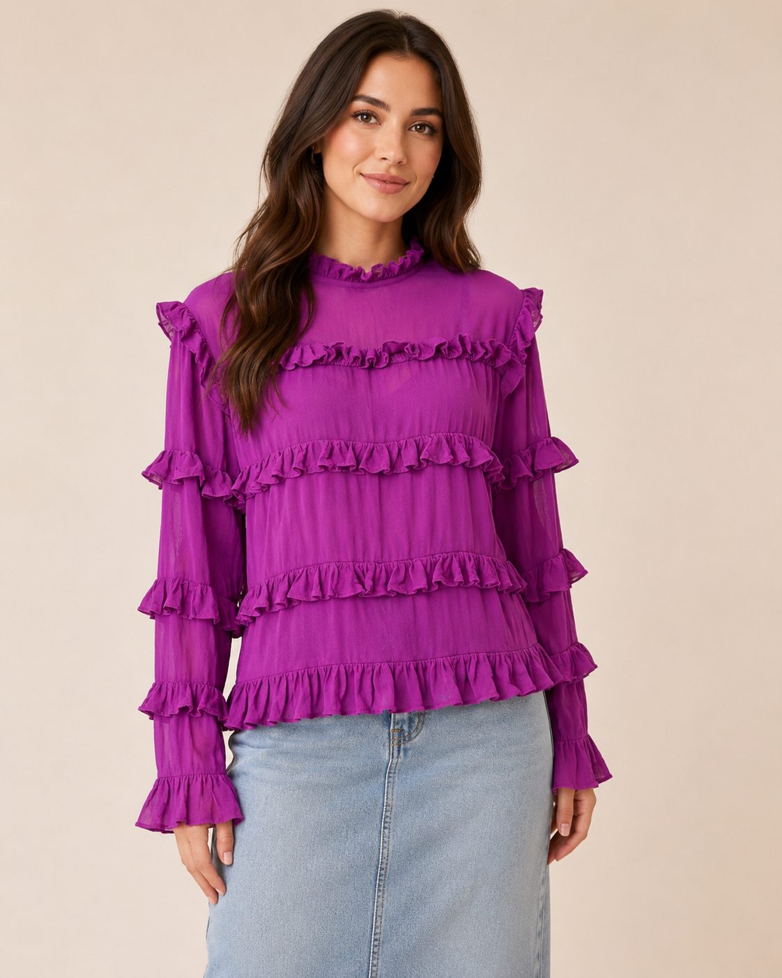 The Berry Bougie Ruffle Top