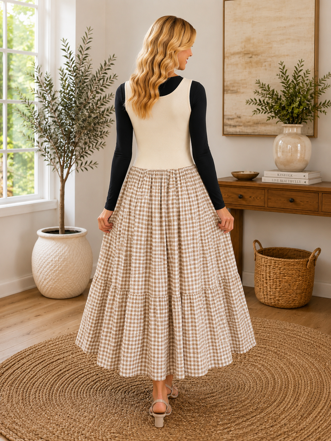 Cream & Clover Gingham Dress