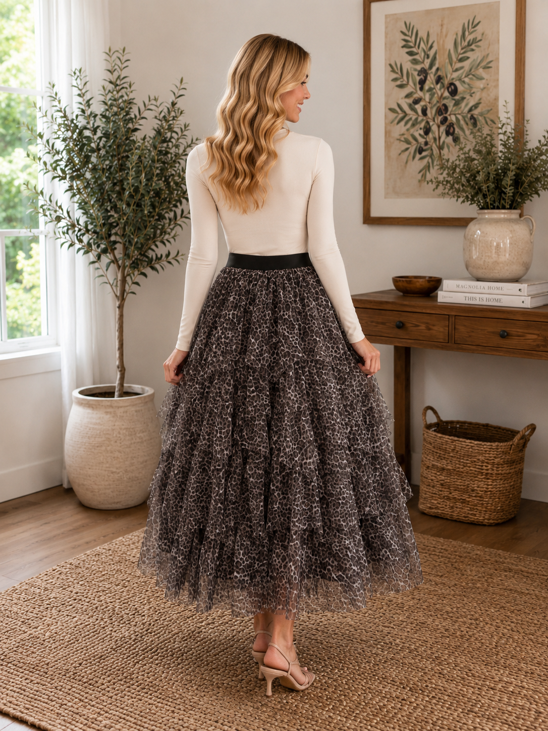 Midnight Leopard Tulle Skirt
