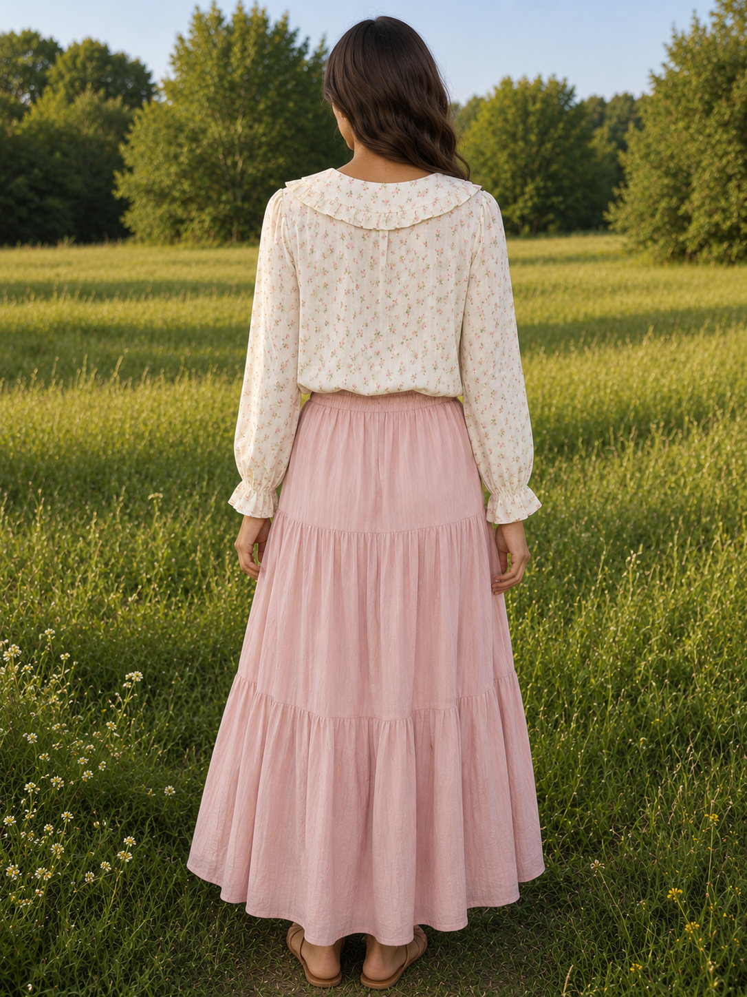 Blush Meadow Collar Top