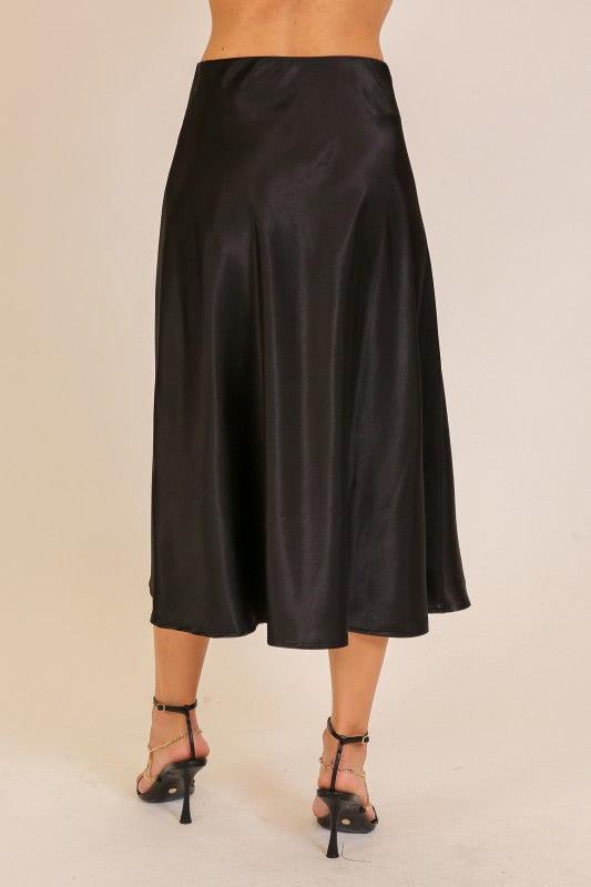 Black Satin Skirt