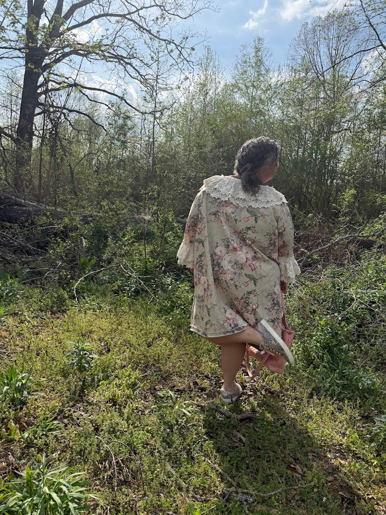 OVERSIZED FLORAL PRINT LACE DUSTER
