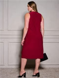 SLEEVELESS TUNIC SOLID MIDI DRESS