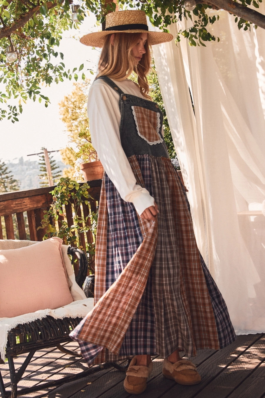 Bailey's patchwork overall dress