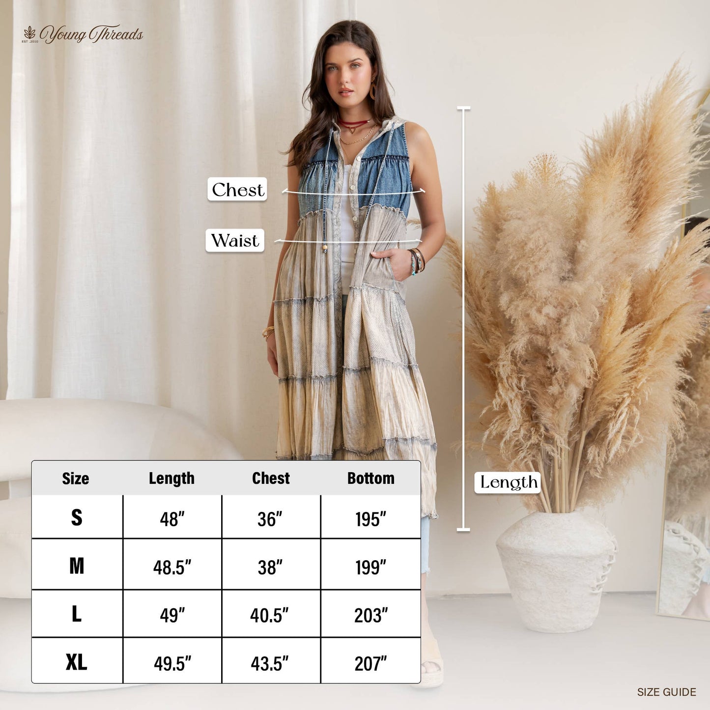 Boho Tiered Sleeveless Maxi Button