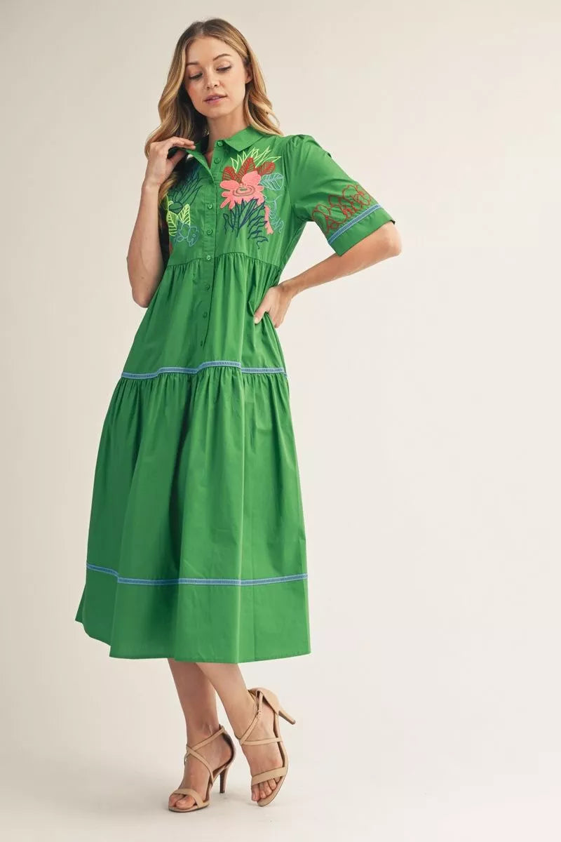 Kelly Green Cotton Dress