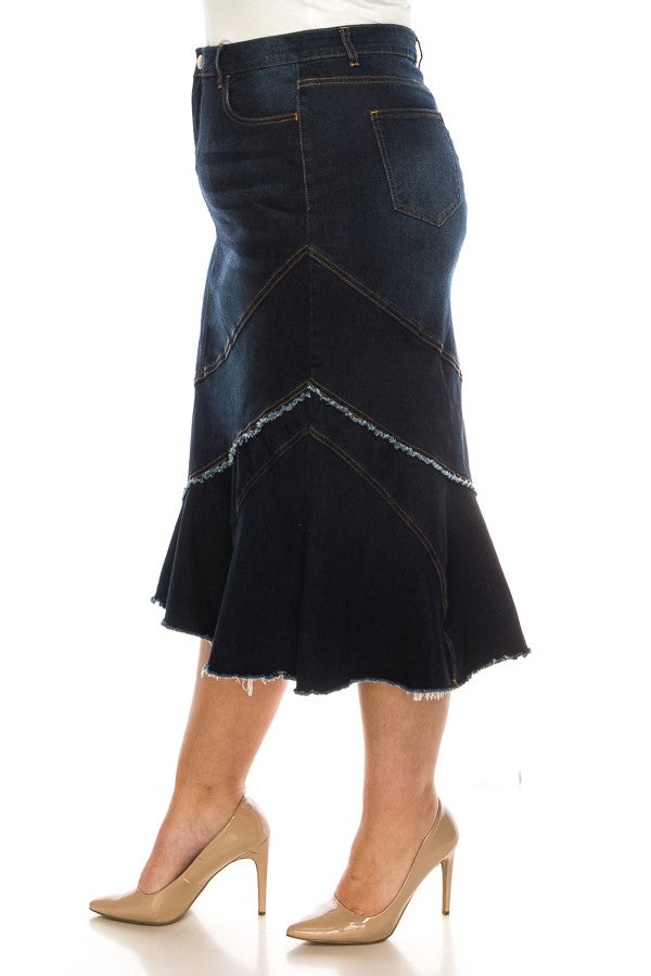 THE BOUGIE FLARE DENIM SKIRT