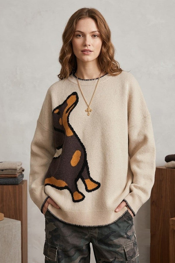 Playful Pup Graphic Sweater