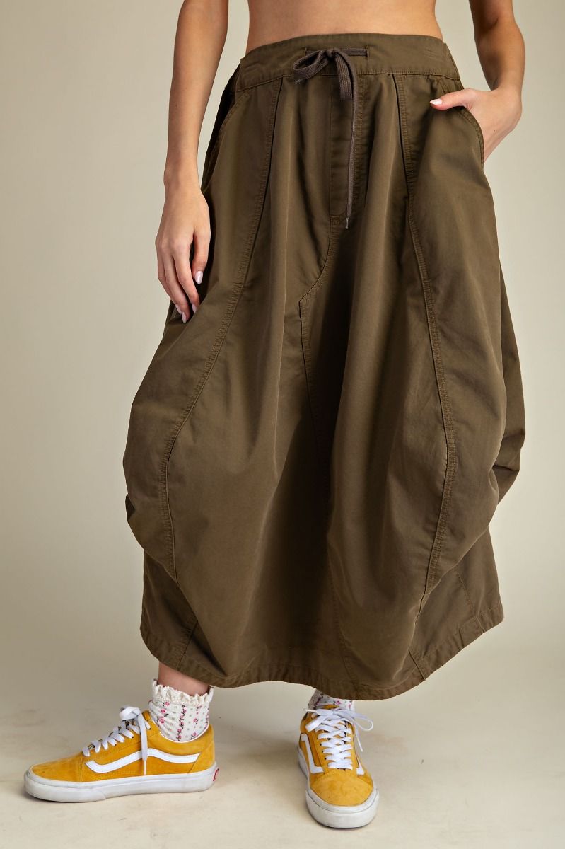 PARACHUTE MAXI CARGO SKIRT: BROWN