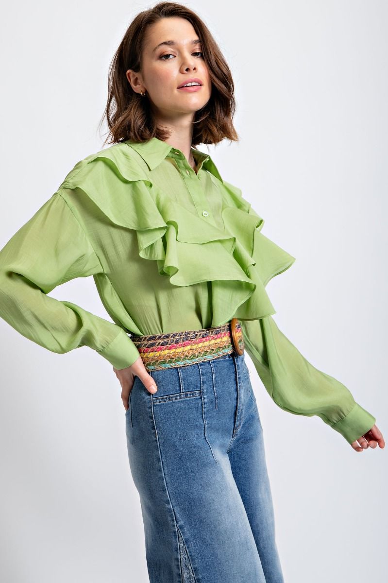 Willow Wave Ruffle Blouse