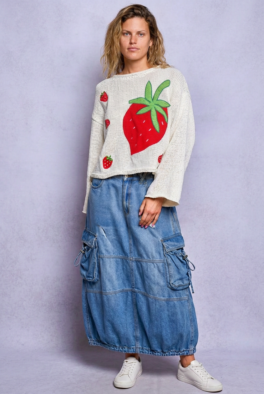 Sweet Pick Strawberry Knit Sweater