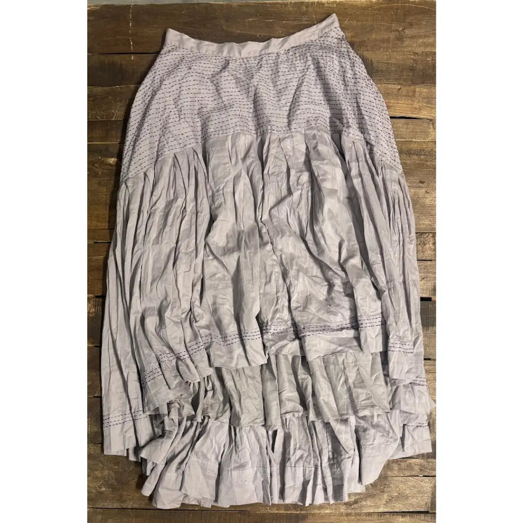 Lilac Bloom Tiered Maxi Skirt with Smocked Drawstring Waist