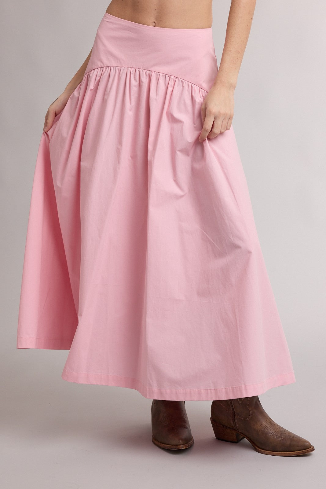Stylish Gathered Midi Skirt
