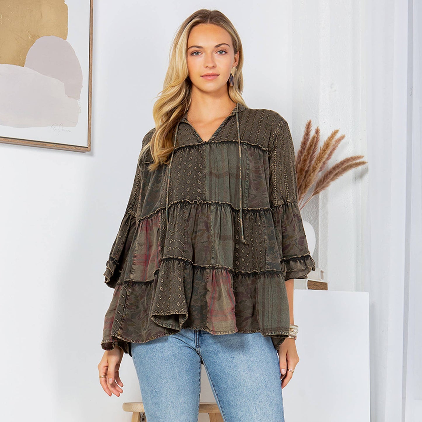 Overdyed Jhabla Top With Emb Also in PLUS