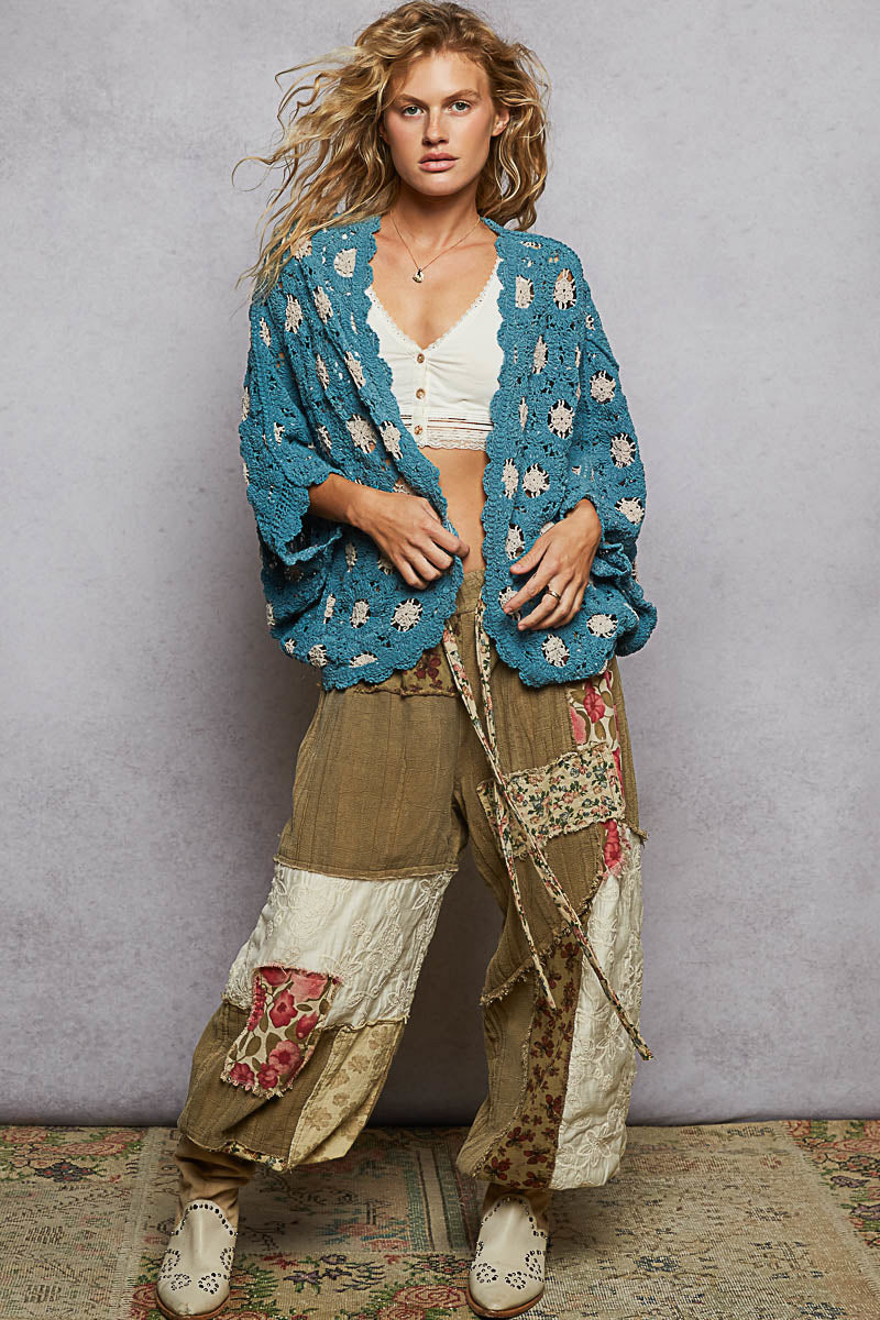 Ocean Bloom Crochet Cardigan