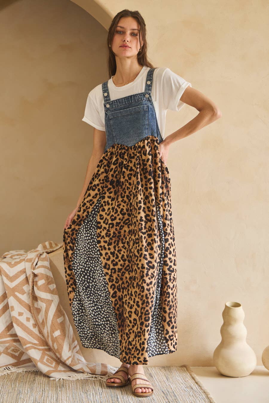 Plus Denim Overall Dress