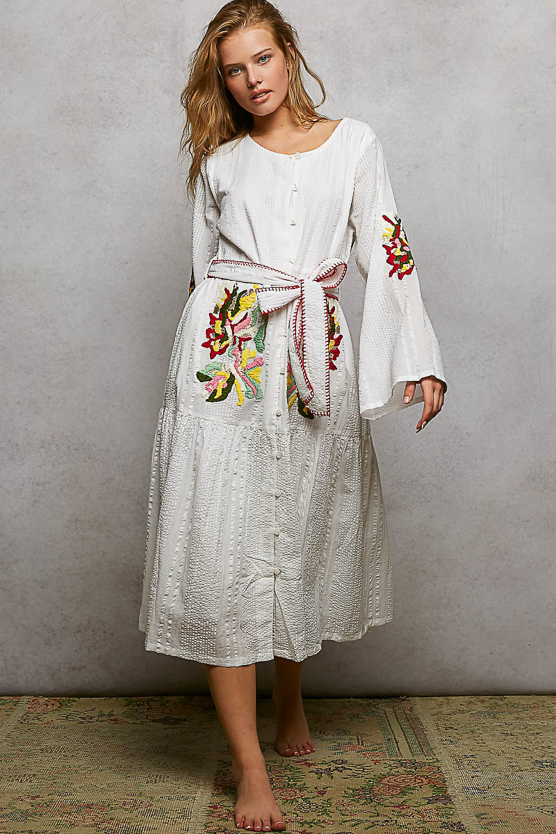 BOUGIE  BELLE BLOSSOM DRESS- OFF WHITE