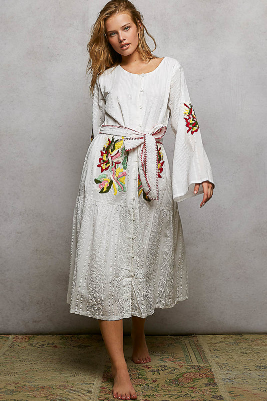 BOUGIE  BELLE BLOSSOM DRESS- OFF WHITE