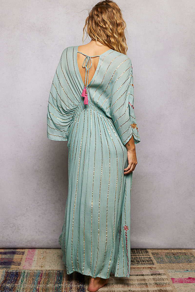 SEAGREEN EMBELLISHED DRESS