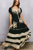 black and white v-neck dress