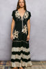 black and white v-neck dress