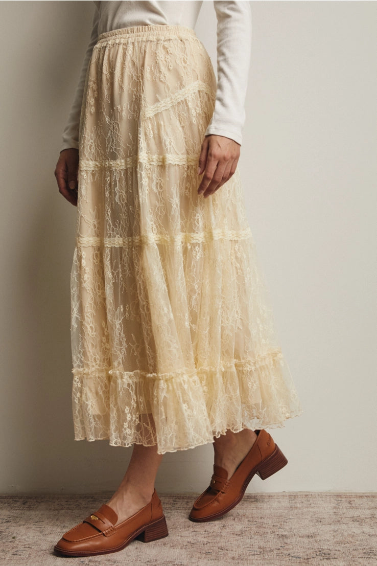 Ivory Whisper Lace Skirt